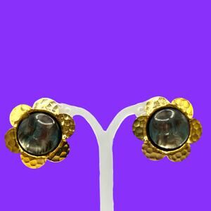 Two Tone Copper Daisies 70s Earrings!